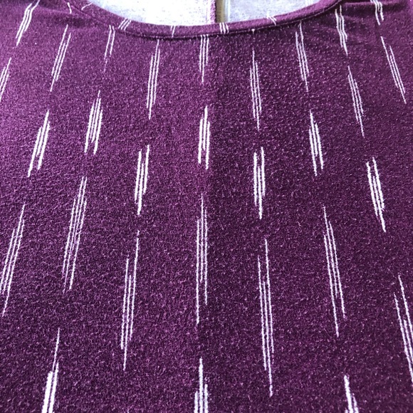 Lane Bryant Purple and Abstract White Line Swing Tee with 3/4 Sleeves - Picture 9 of 12